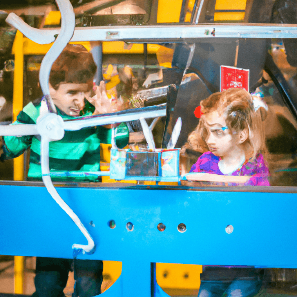 2 - A photo of children exploring an interactive exhibit at a children's museum, learning and having fun at the same time. Canon 50mm f/1.8. No text.. Sigma 85 mm f/1.4. No text.