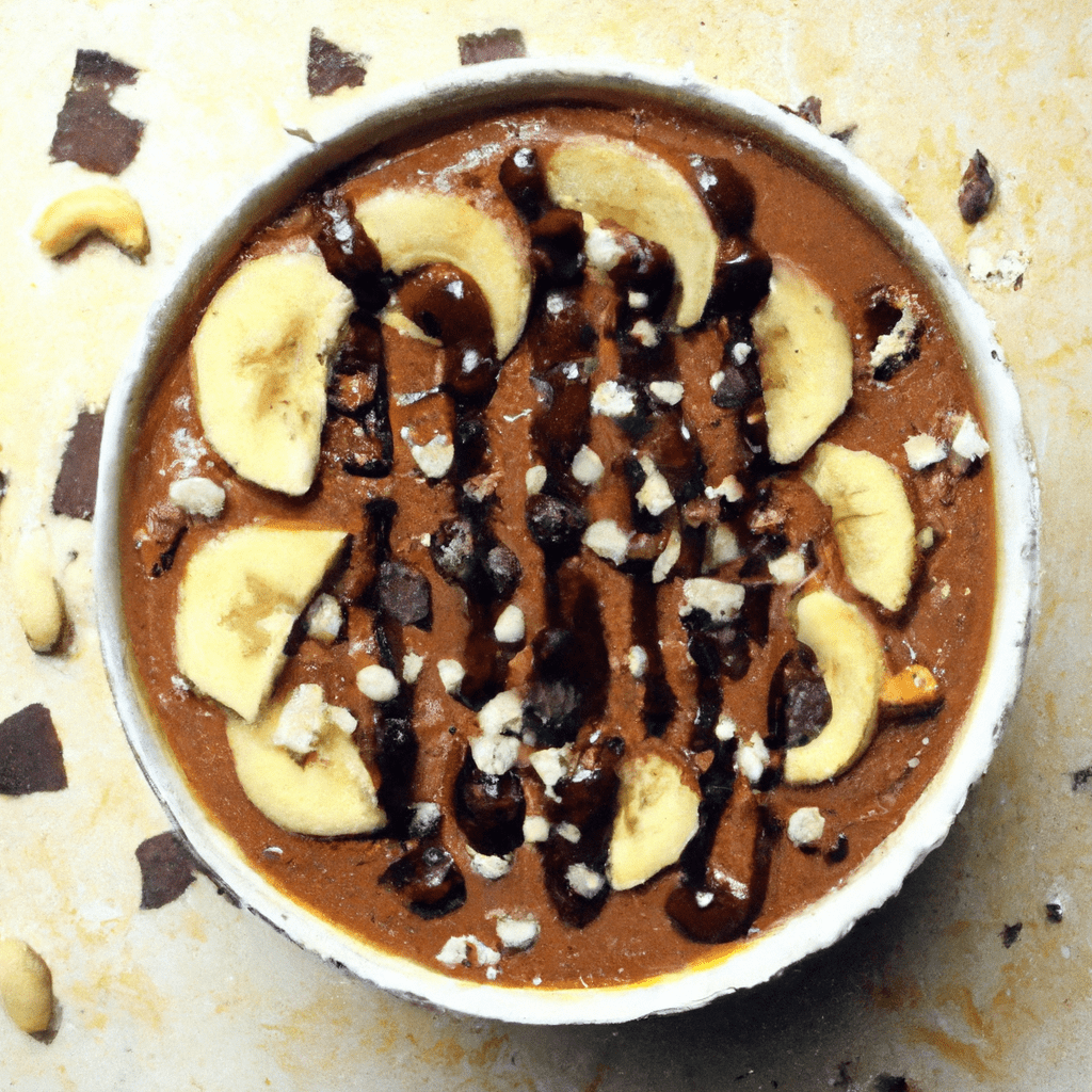 2 - [Picture: Indulge in a chocolate smoothie bowl packed with nutrients and energy. Perfect for a sweet and healthy snack on-the-go, this delicious treat is made with ripe bananas, cocoa powder, milk (plant-based or dairy), and a sweetener of your choice like honey or maple syrup. Decorate with a variety of toppings like fresh seasonal fruits, nuts, coconut flakes, or seeds. This nutritious smoothie bowl is not only rich in antioxidants from cocoa powder but also provides the energy your kids need for long journeys. Enjoy it as a snack or a delightful dessert after a meal.]. Sigma 85 mm f/1.4. No text.. Sigma 85 mm f/1.4. No text.