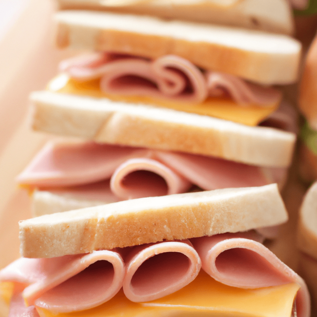 6 - [Picture: Delicious ham and cheese sandwiches]. Canon 50mm f/1.8. No text.. Sigma 85 mm f/1.4. No text.