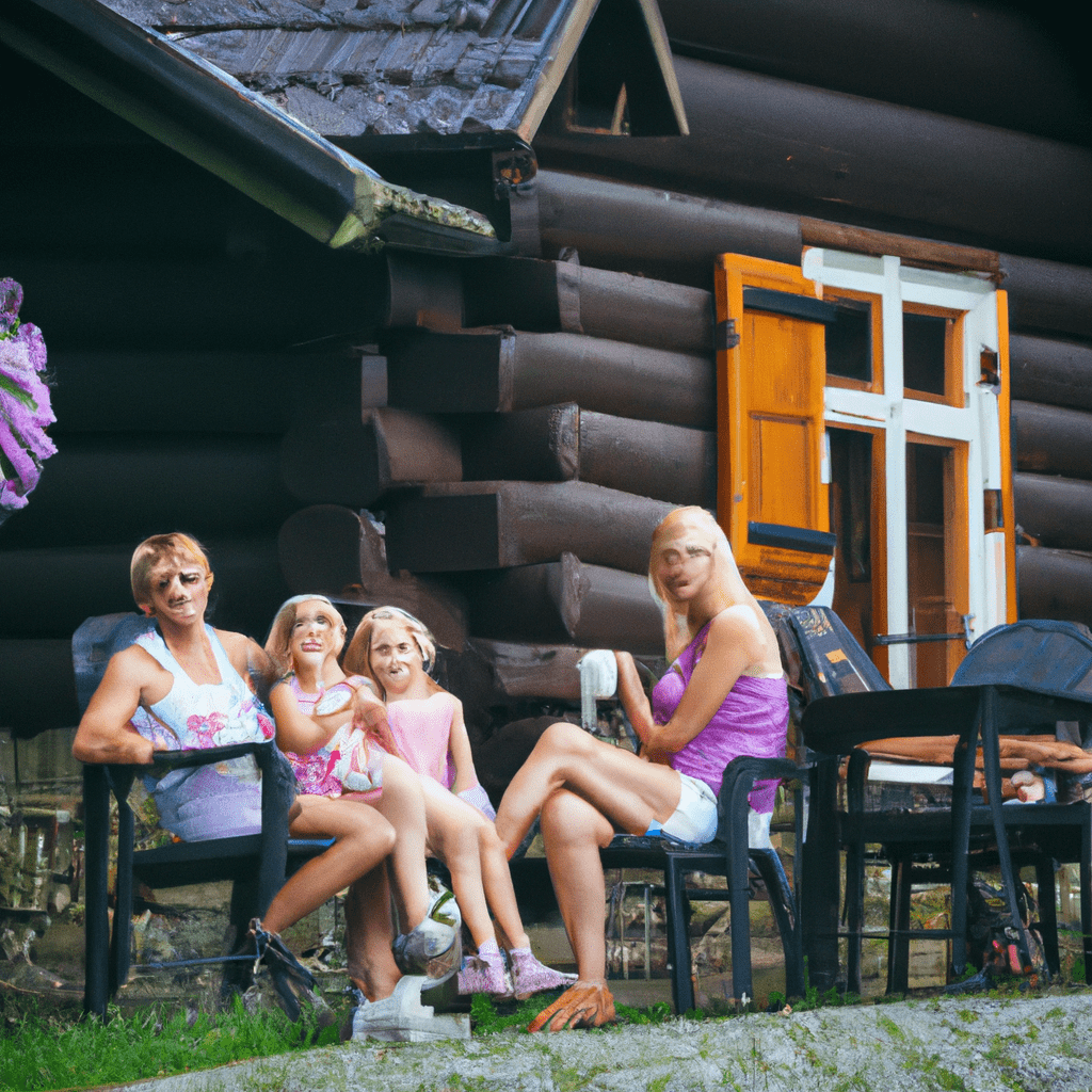 [Family enjoying a peaceful vacation in a Czech cottage]. Sigma 85 mm f/1.4. No text.