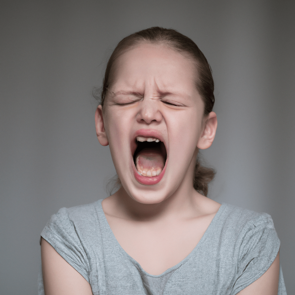 [Image: A frustrated child trying to express their emotions but struggling to find the right words.]. Sigma 85 mm f/1.4. No text.