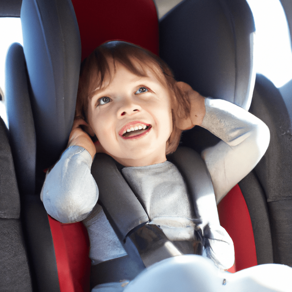 2 - A picture of a child happily playing in a spacious car seat with a supportive headrest, ensuring comfort and freedom of movement during travel. Sigma 85mm f/1.4. No text.. Sigma 85 mm f/1.4. No text.
