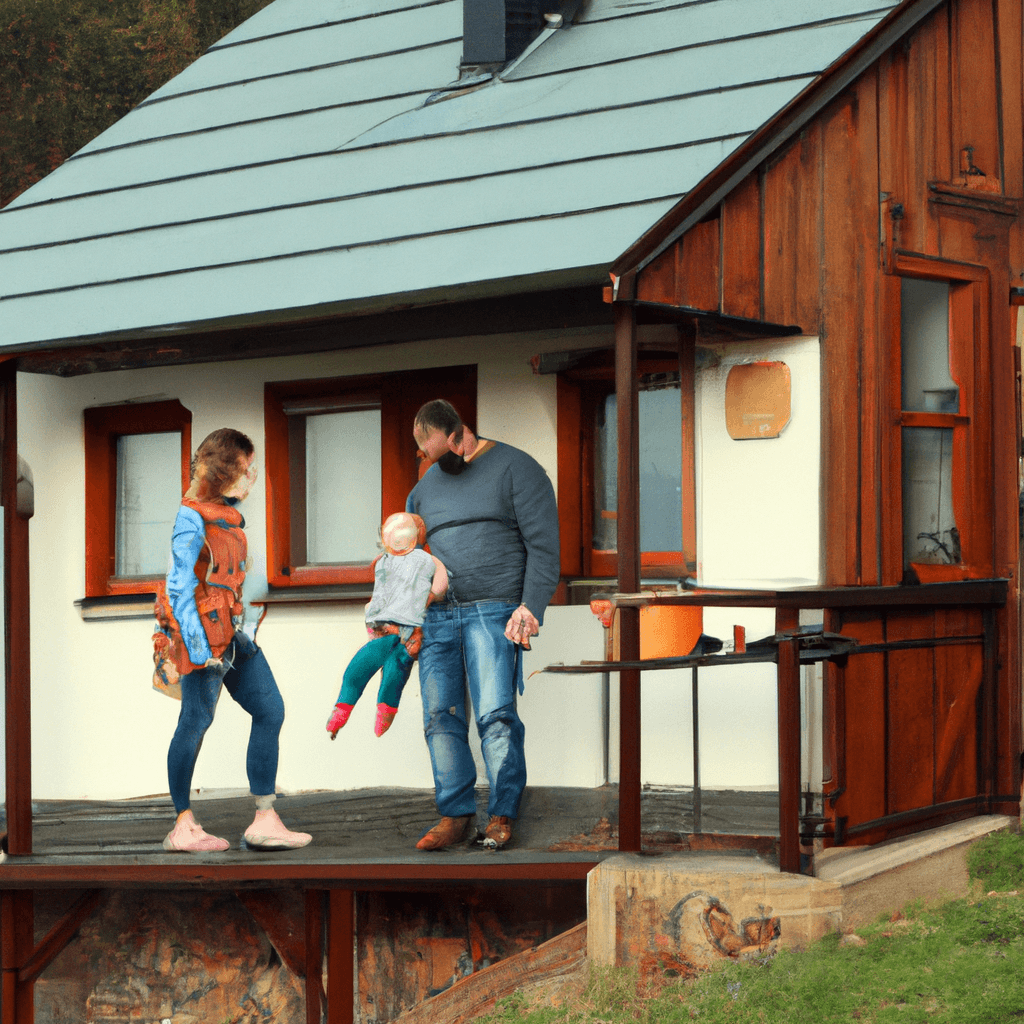 A photo of a happy family exploring the beautiful Czech countryside in their cozy cottage. Canon 50 mm f/1.8.. Sigma 85 mm f/1.4. No text.. Sigma 85 mm f/1.4. No text.