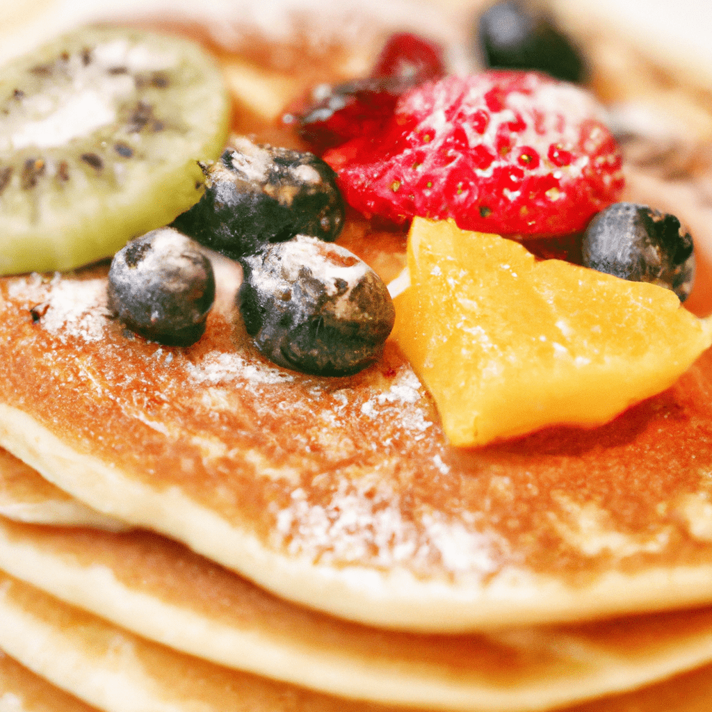 2 - [Image: Sugar-free pancakes with a variety of fresh fruits as toppings]. Canon EOS 80D. No text.. Sigma 85 mm f/1.4. No text.