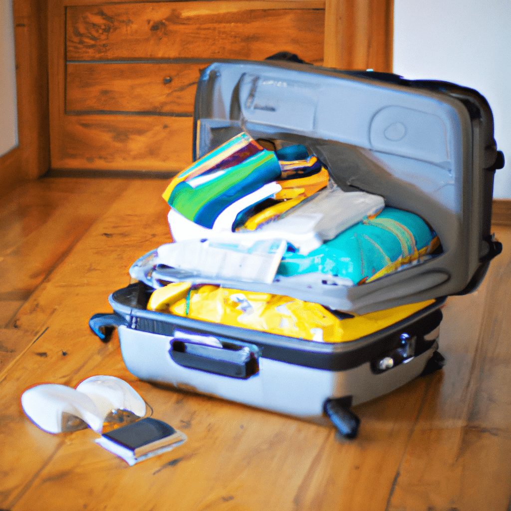 A photo of a well-organized suitcase packed with all the essentials for a family vacation in a Czech cottage. Canon 50 mm f/1.8.. Sigma 85 mm f/1.4. No text.. Sigma 85 mm f/1.4. No text.