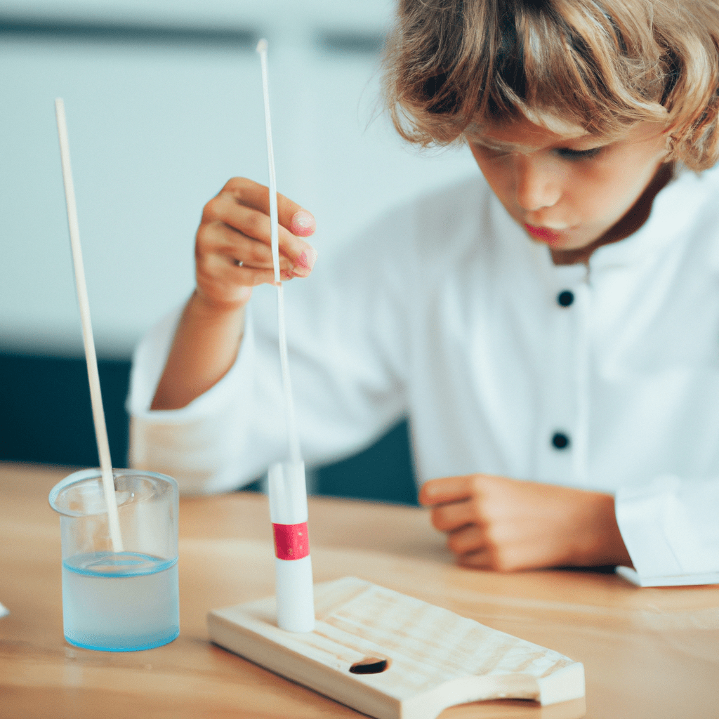 A child conducting a hands-on science experiment, exploring the wonders of Montessori education.. Sigma 85 mm f/1.4. No text.
