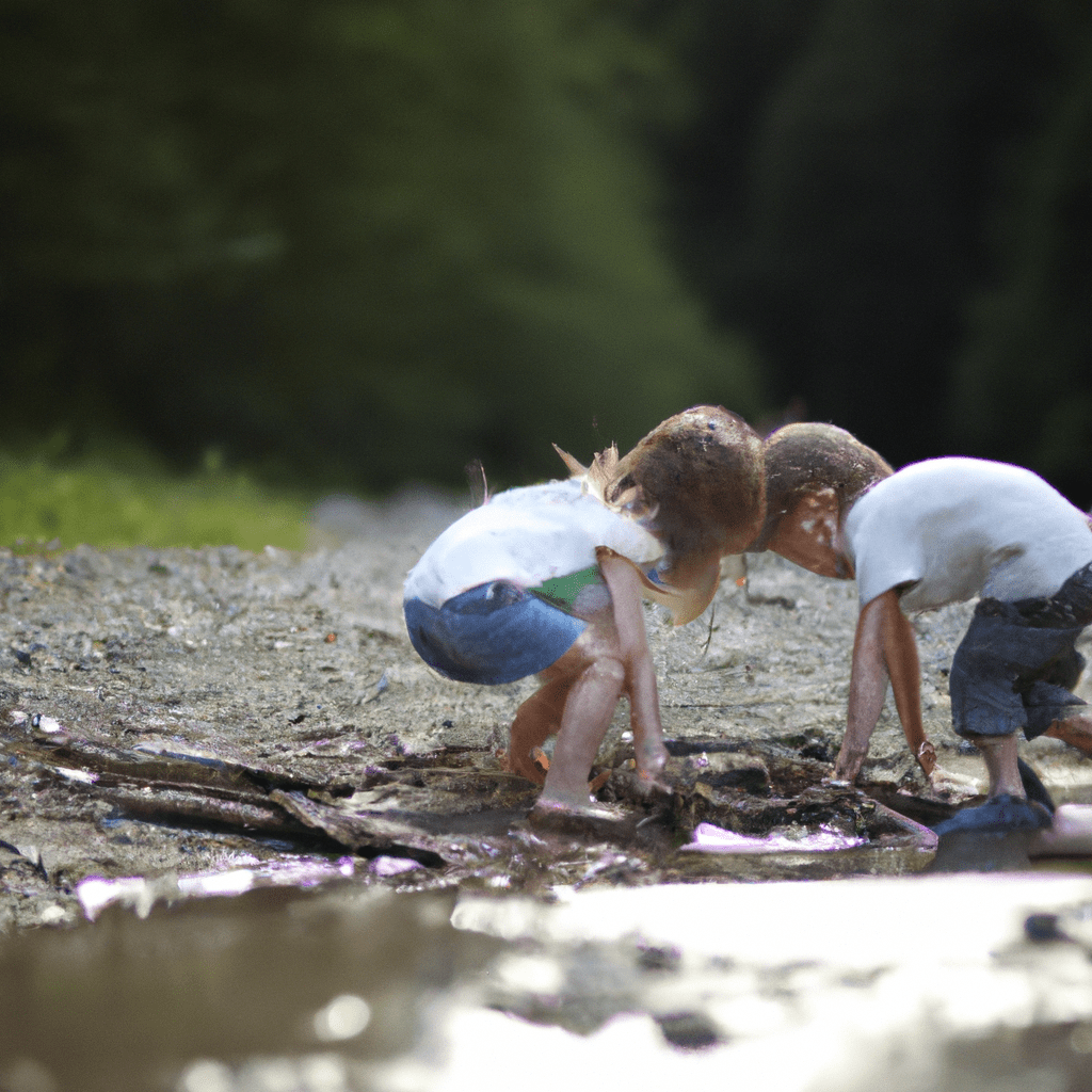 2 - [Children exploring a riverbed. Canon 50 mm f/1.8. No text.]. Sigma 85 mm f/1.4. No text.