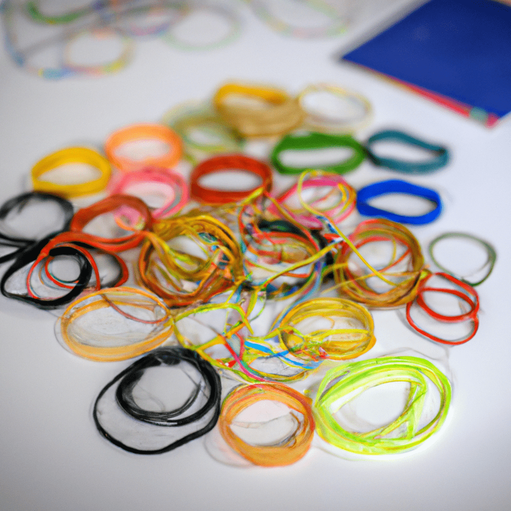 A photo of various types of elastic bands used in mask making.. Sigma 85 mm f/1.4. No text.