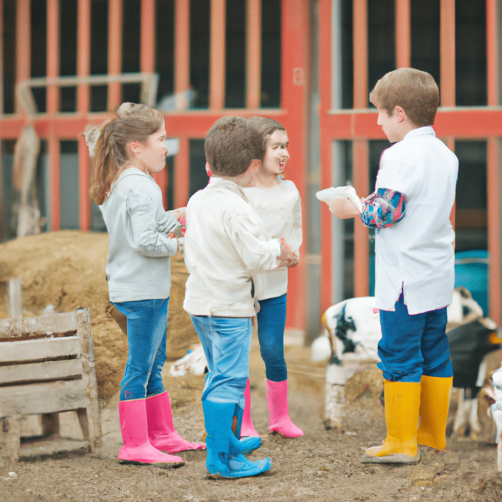 2 - [The photo shows children at a farm, learning about animal care and collecting fresh milk and eggs. They are excited to experience the process and understand the importance of their contribution to food production.] Sigma 85mm f/1.4. No text.. Sigma 85 mm f/1.4. No text.