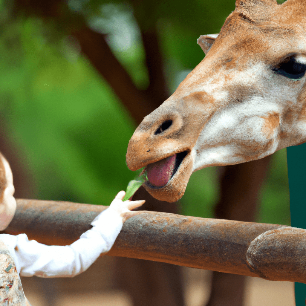 [Feeding giraffes in a zoo - an opportunity to get up close with exotic animals.]. Sigma 85 mm f/1.4. No text.