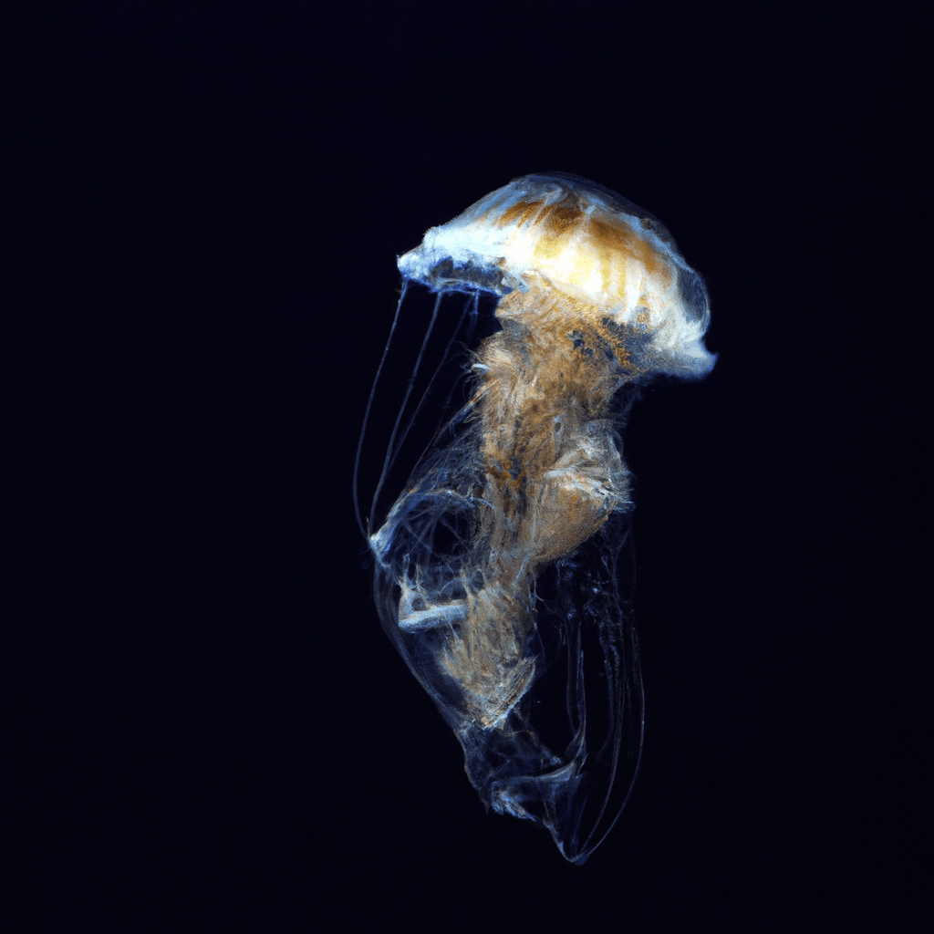 A mesmerizing jellyfish gracefully gliding through the depths, showcasing its incredible concentration. [An enchanting jellyfish displaying its extraordinary focus as it gracefully sways in the depths.]. Canon 100 mm f/2.8. No text.. Sigma 85 mm f/1.4. No text.