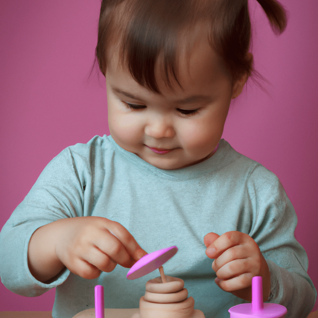 A photo showing a child happily exploring Montessori materials, enhancing their fine motor skills.. Sigma 85 mm f/1.4. No text.
