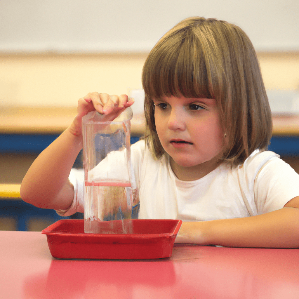 2 - [Image: A child observing a science experiment in a Montessori classroom.]. Nikon D750. No text.. Sigma 85 mm f/1.4. No text.