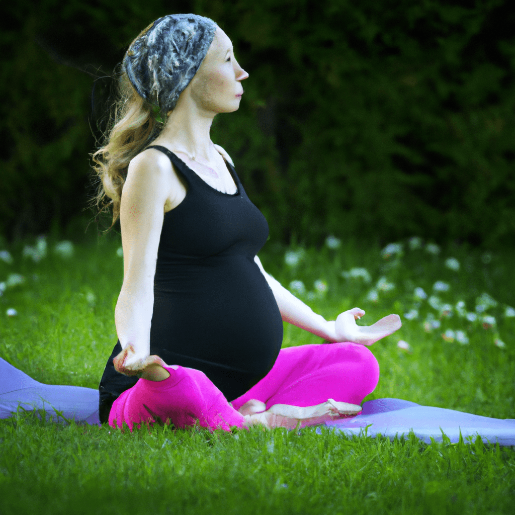 4 - [Photo description: A pregnant woman practicing prenatal yoga in a serene outdoor setting, focusing on her breathing and gentle stretching.]. Sigma 85 mm f/1.4. No text.. Sigma 85 mm f/1.4. No text.