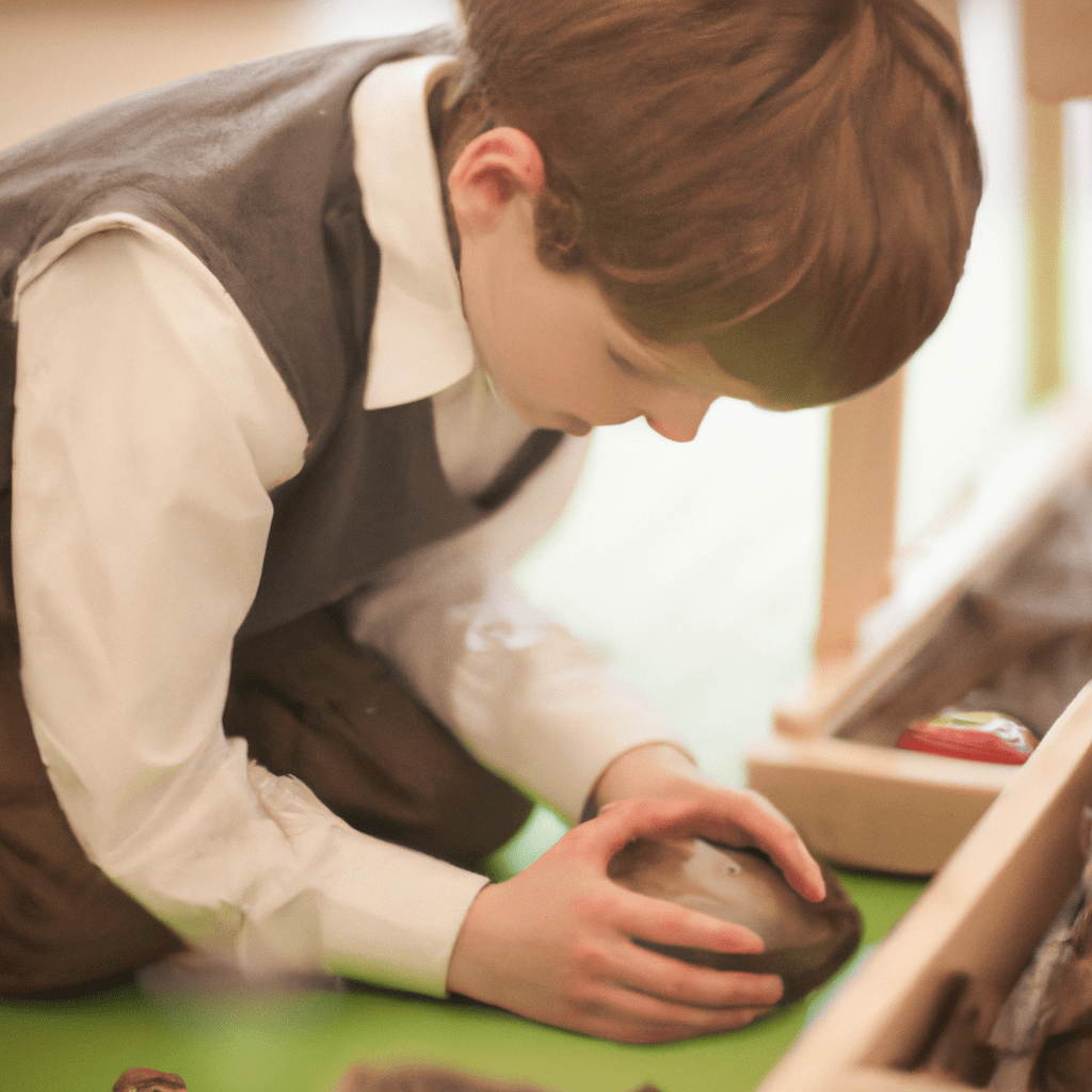 2 - [Child exploring Montessori materials in a nature-inspired classroom]. Canon 50mm f/1.8. No text.. Sigma 85 mm f/1.4. No text.