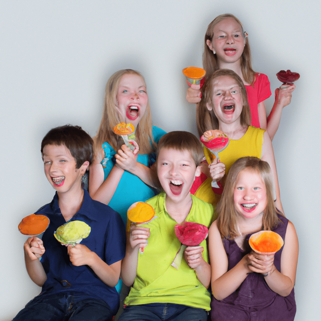 3 - [Image: A group of children happily enjoying a rainbow of fruity sorbets with fresh fruit toppings.]. Canon 50 mm f/1.8. No text. Sigma 85 mm f/1.4. No text.. Sigma 85 mm f/1.4. No text.