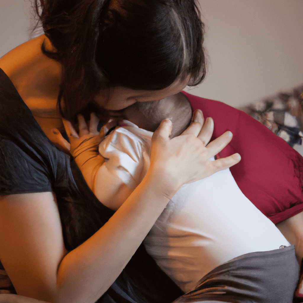 [Image: A mother comfortably breastfeeding her baby with a supportive nursing pillow.]. Sigma 85 mm f/1.4. No text.