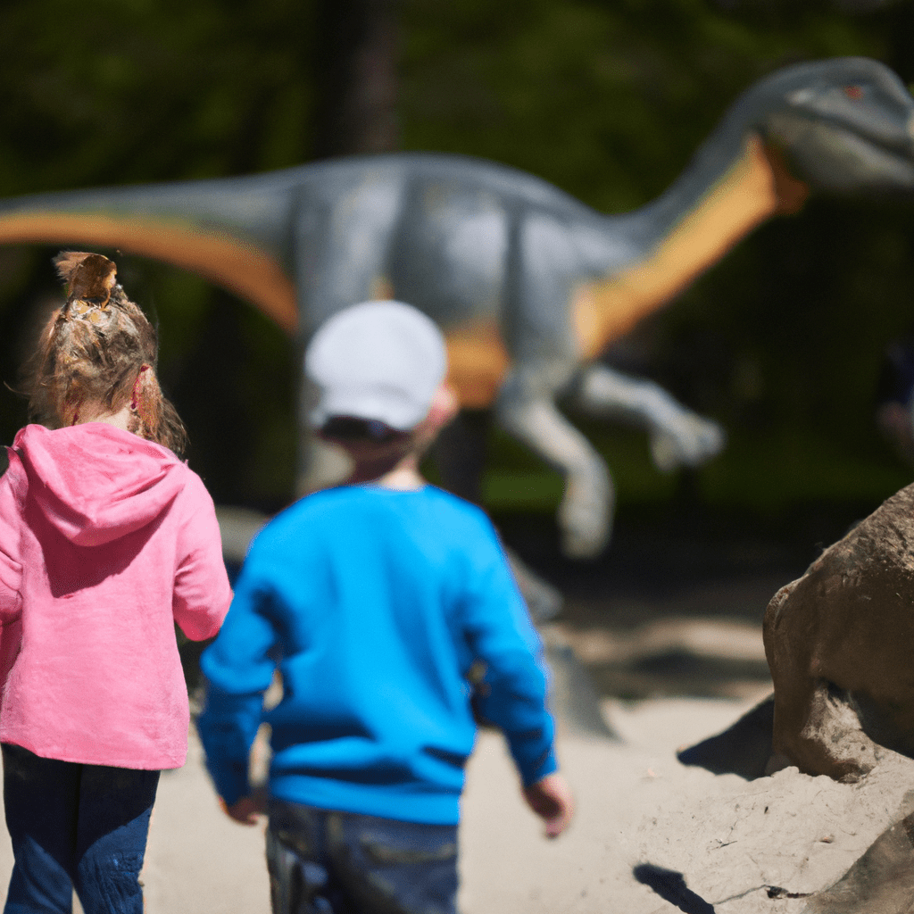 2 - A photo of children exploring the fascinating world of prehistoric creatures at Dinopark Plzeň. Sony 24-70 mm f/2.8 lens. No text.. Sigma 85 mm f/1.4. No text.