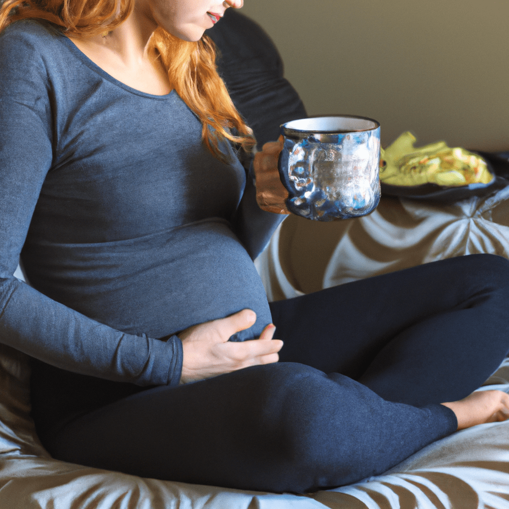 A pregnant woman sipping ginger tea to relieve nausea. Sigma 85mm f/1.4. No text.. Sigma 85 mm f/1.4. No text.
