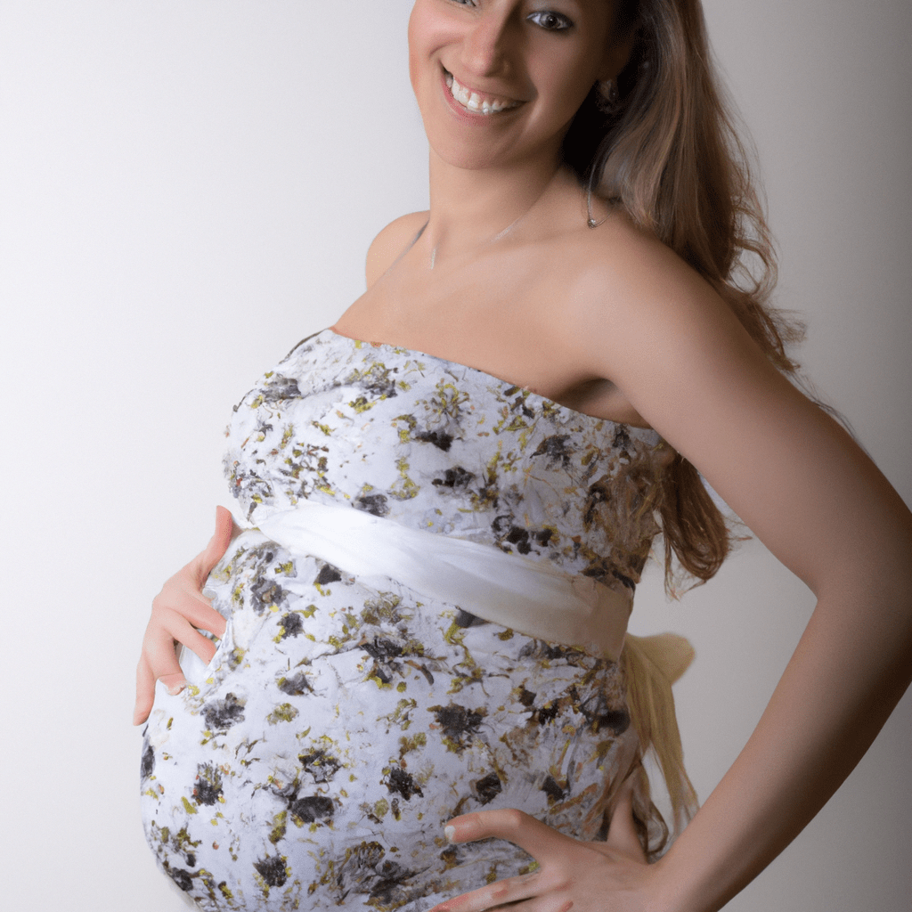[Picture: A pregnant woman holding her growing belly and smiling]. Sigma 85 mm f/1.4. No text.