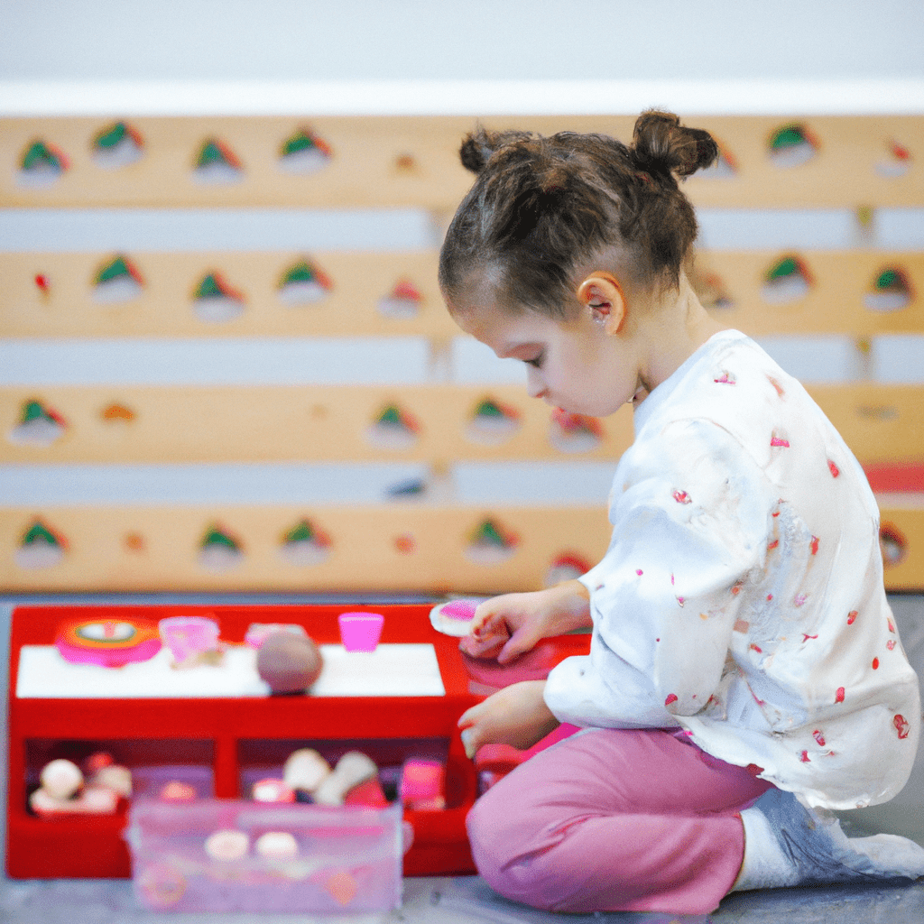 3 - A photo of a child engaged in a Montessori activity, sorting and classifying objects to develop their observation skills. Sigma 85 mm f/1.4. No text.. Sigma 85 mm f/1.4. No text.