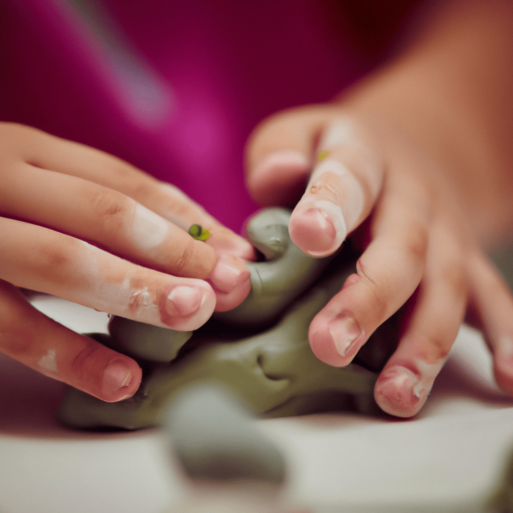2 - A photo capturing a child's hands molding clay into a unique and colorful sculpture, showcasing the endless possibilities of materials for creative projects. Sigma 85 mm f/1.4. No text.. Sigma 85 mm f/1.4. No text.