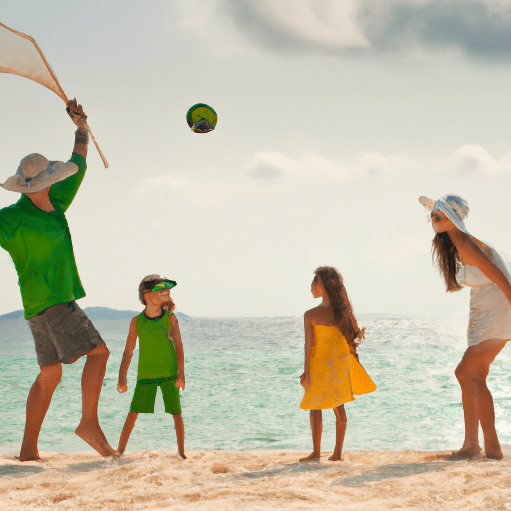 [Photo: A family playing beach games on a beautiful exotic island]. Sigma 85 mm f/1.4. No text.