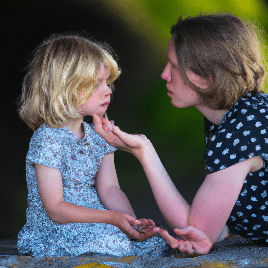 2 - A photo of a parent and child sitting together, deep in conversation, as they navigate the complex world of emotions and decision-making. Candid moments capture the bond and trust between them. Sigma 85 mm f/1.4. No text.. Sigma 85 mm f/1.4. No text.