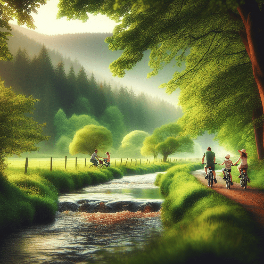 Embark on a family cycling adventure along the Ještědský stream, surrounded by picturesque Czech countryside. Enjoy a peaceful ride through green meadows, forests, and the valley, perfect for relaxation and exploring wildlife together.. Sigma 85 mm f/1.4.