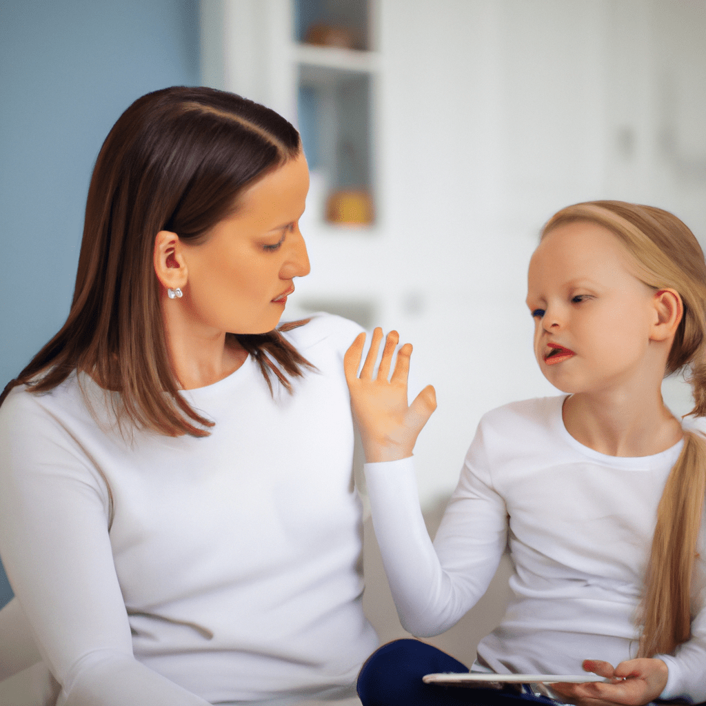 A parent and a child engaging in a conversation, practicing positive communication and understanding without resorting to punishments.. Sigma 85 mm f/1.4. No text.